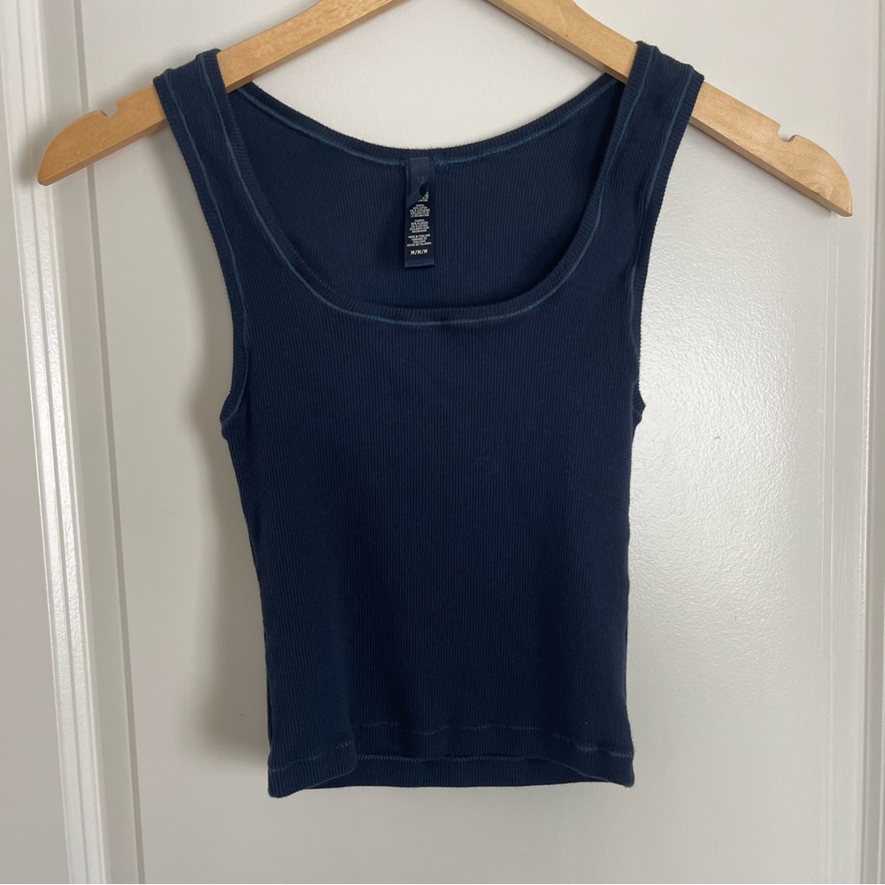 SKIMS COTTON RIB TANK - NAVY